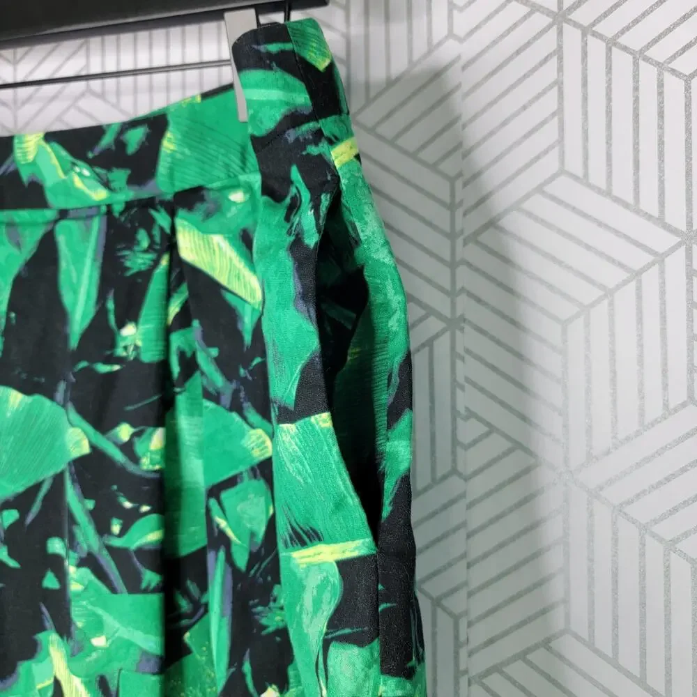 Vince Camuto Island Palm Pleat Skirt Sz 12 - Picture 8 of 12